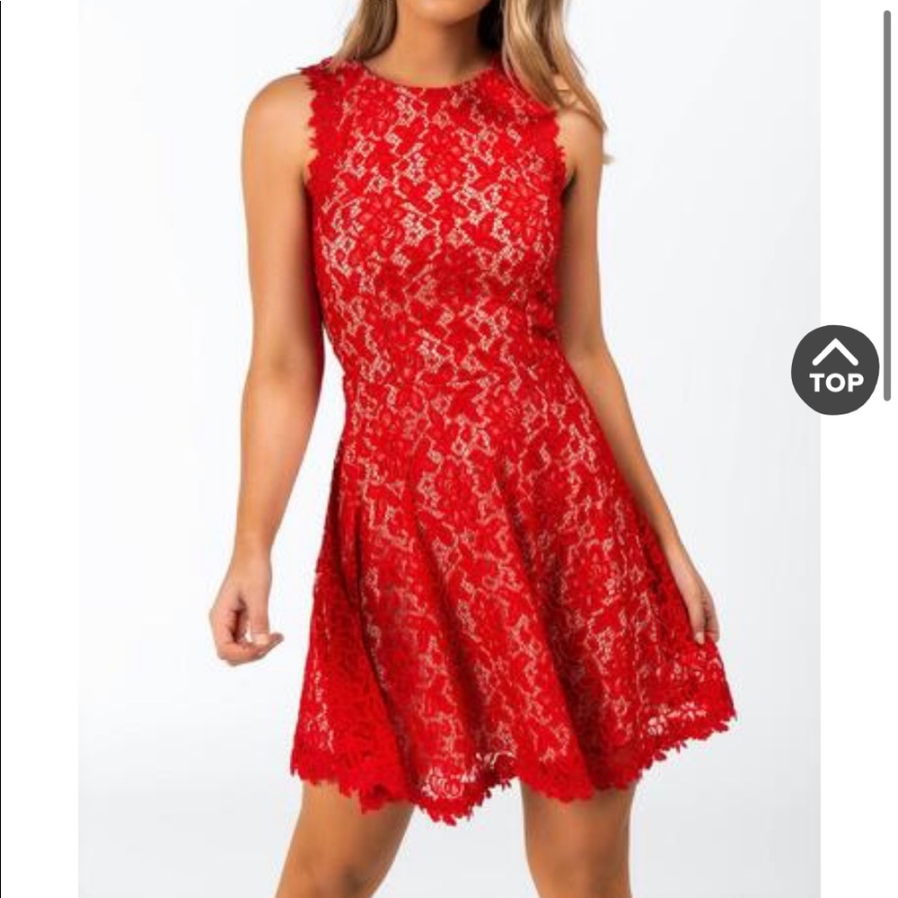 Francesca’s Red Lace Dress